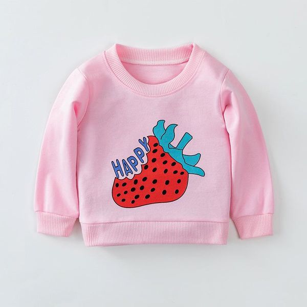 

hoodies & sweatshirts 2021 baby girls shirts fashion long-sleeved o-necked cartoon shirt kids blouse cotton children's clothing, Black