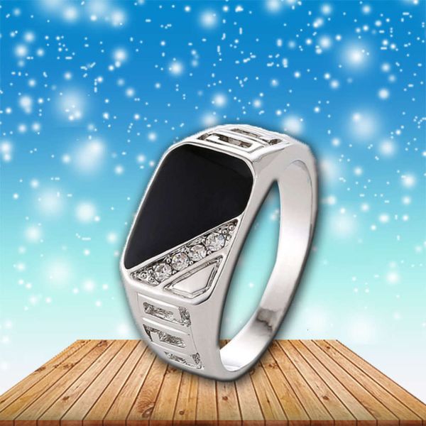 

jewelry fashion hollow oil dripping men's with diamond ring, Black