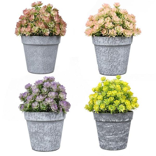 

decorative flowers & wreaths artificial plant rose flower potted fake bud wedding decoration deskhome accessories simulation bonsa
