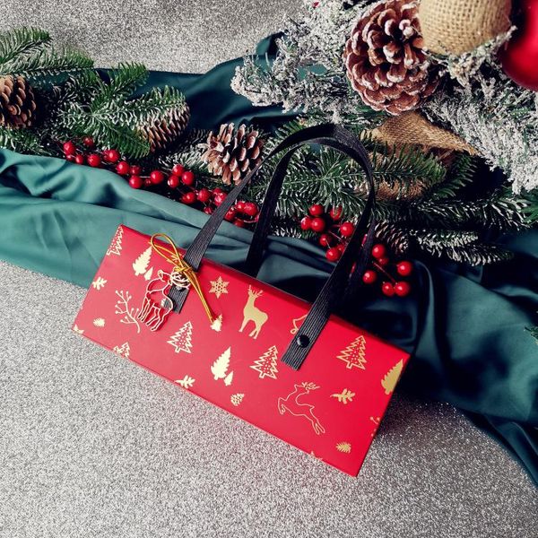 

gift wrap 10pcs red green christmas elk portable box pastry biscuit take out package deer tree boxy hand holiday year bags