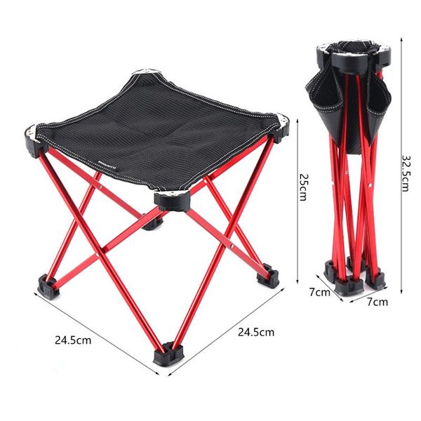 

camp furniture portable folding stool aluminum alloy foldable camping chair oxford cloth seat for fishing hiking travel garden bbq