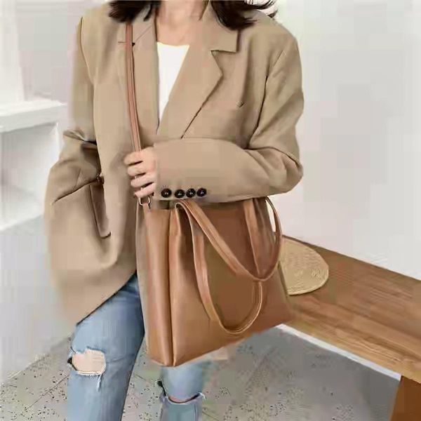 

waist bags pu soft face solid color women's fashion shopping bag, retro simple leisure single shoulder messenger versatile bucket bag