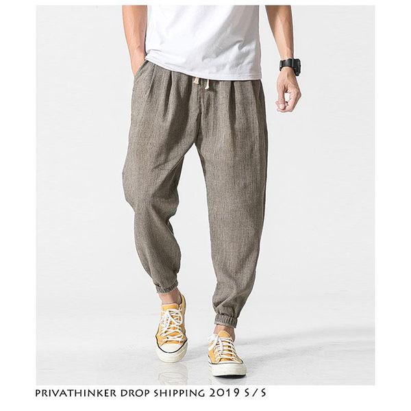 

men's pants 2021 mens summer linen thin sweatpants male black 5xl joggers