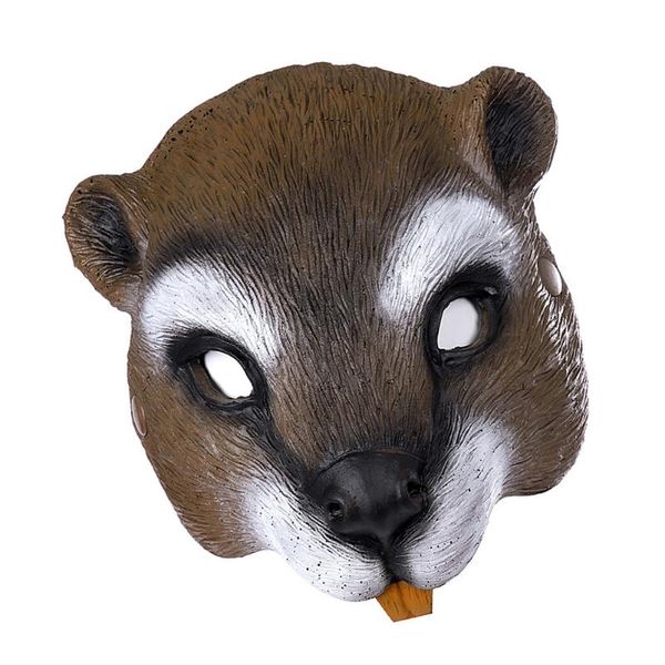 

cycling caps & masks half face squirrel mask pu pography party props masquerade cosplay costume performance dancing, Black