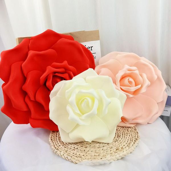 

decorative flowers & wreaths pe flat bottom rose flower for home garden wedding wall background decoration roses foam diy floral mall window