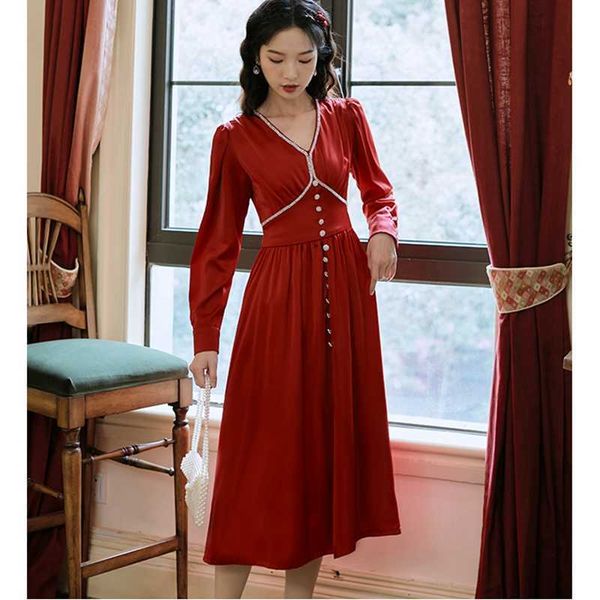 

elegant lady midi a-line dress for women summer crystal single breasted buttons white red dresses party 210529, Black;gray