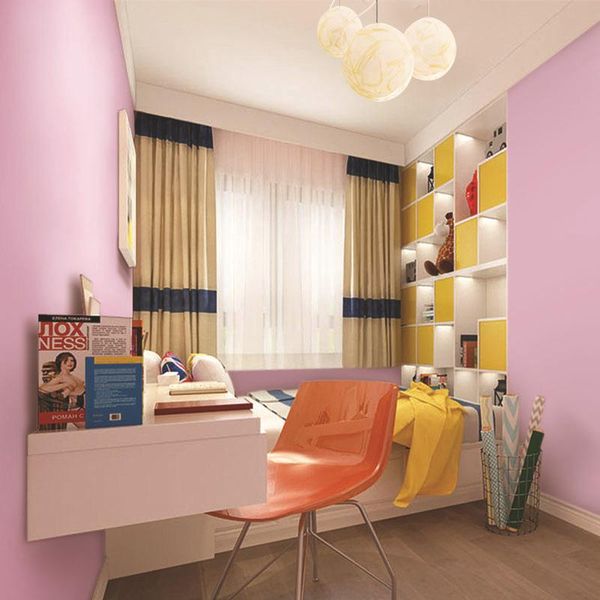 

wallpapers self-adhesive wallpaper children's room solid color waterproof embossed wall stickers pink green black contact paper