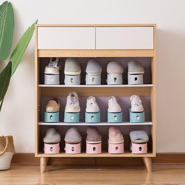 

for living room plastic double shoes rack shleves adjustable shoe holder save space organizer stand shelf clothing & wardrobe storage