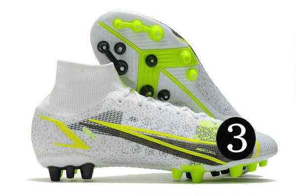 

2021 superfly 8 elite ag assassin 14 men/women/kids soccer shoe generation high all knitted waterproof football shoes white grey green sport