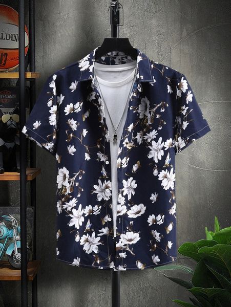 

men floral button up shirt without tee p4rc#, White;black