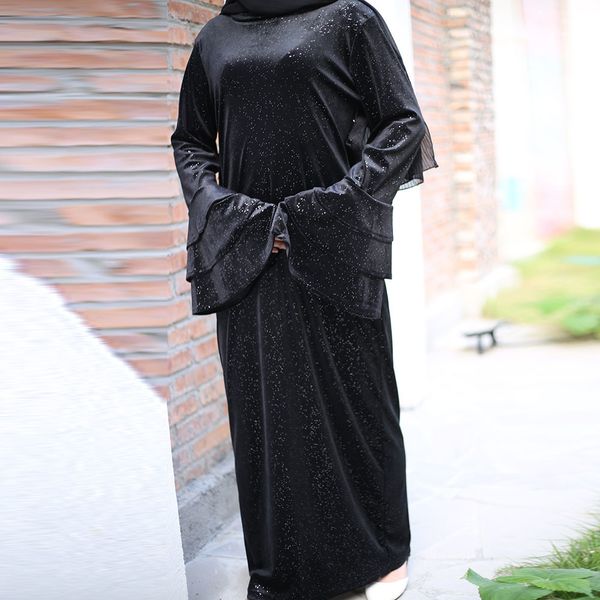 

sequin velvet abaya dubai hijab muslim dress turkish dresses islamic clothing caftan kaftan robe islam musulman abayas for women, Red