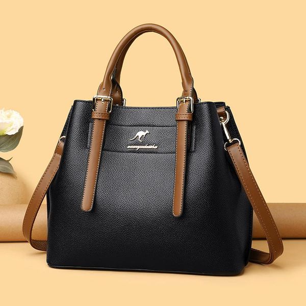 

evening bags women handbag pu leather shoulder bag elegant solid color tote female large capacity crossbody