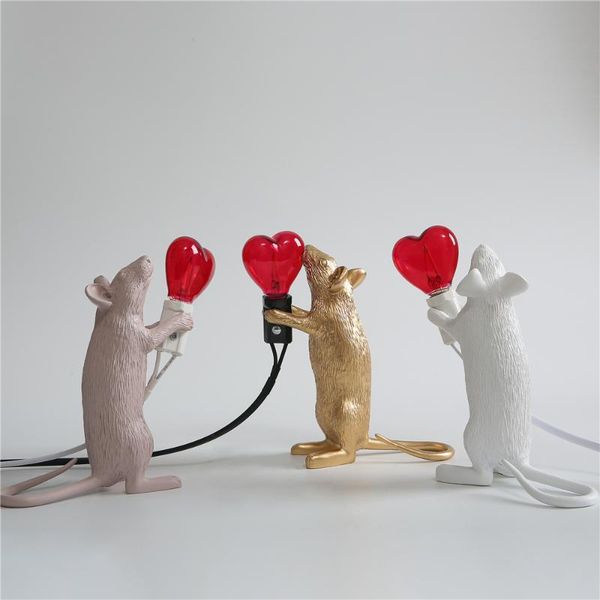 

table lamps high-end mouse lamp love bulb cute animal rat led art deco for bedroom desk light fixtures luminaire crafts