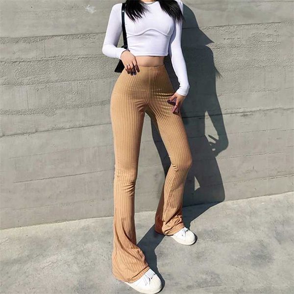

women casual pants retro vintage corduroy spring summer high waist loose slim solid korean all-match straight-leg pants 211112, Black;white
