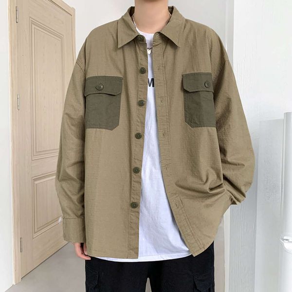 

men's casual shirts shirt spring and autumn ins work men's korean fashion youth casual wear collar lining clothes 4met 1qno, White;black
