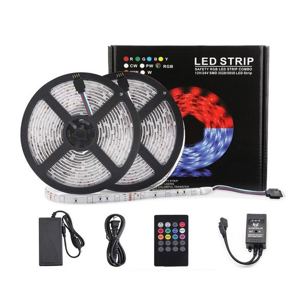 

strips music led strip light 5m/16.4ft 10m/32.8ft rgb flexible waterproof neon ribbon smd colorful tape full set for diy