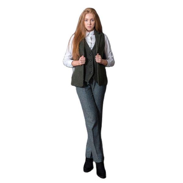 

women's vests herringbone wool suit vest dark green slim fit waistcoat warm sleeveless jacket, Black;white