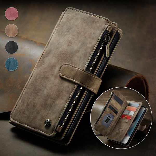 Multifunktions-Brieftasche Retro-Lederhüllen Flip-Magnetabdeckung Vintage-Buch für iPhone 13 12 11 Pro Max XR 8 Plus Caseme-Abdeckung