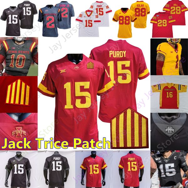 Iowa State Cyclones ISU Football Jersey NCAA College Rocco Becht Brock Purdy Caleb Bacon Cartevious Norton Benjamin Brahmer Sama III Cooper Kohl Compra Onyedim