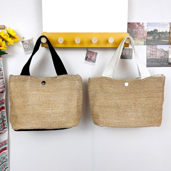 

shoulder underarm bags ladies soft straw embossing solid casual small totes handbags beach vacation for shopping