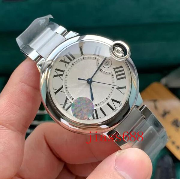 

fashion mens watches fully automatic mechanical watch 42mm sapphire mirror waterproof design montre de luxe high quality, Slivery;brown