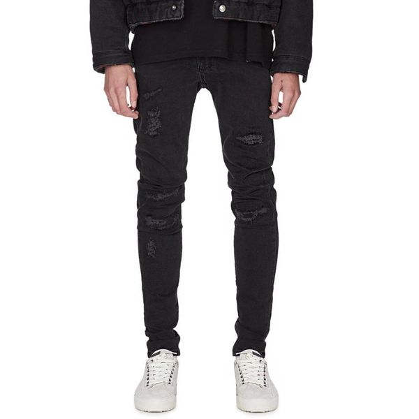 

men's jeans represent 19fw washed distressed casual loose pants streetwear 1:1 quality high street hip hop ripped, Blue