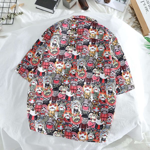 

men's shirt summer men's fashion short sleeve floral casual shirt, White;black