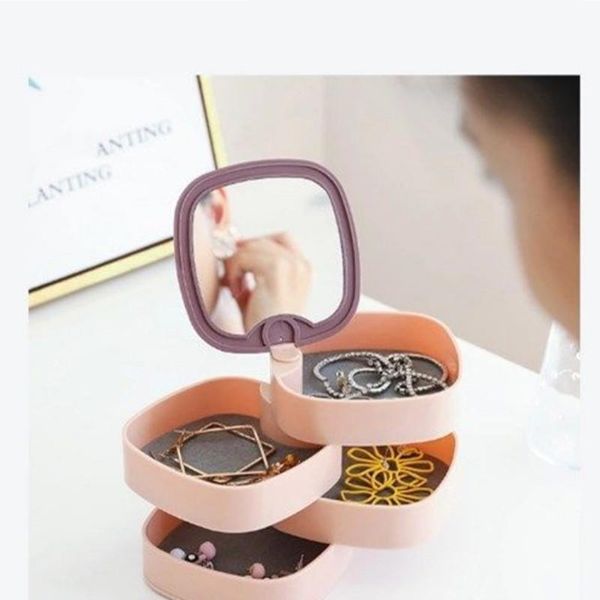 

storage boxes & bins multilayer jewelry box large capacity portable multi-function earring necklace ring dust-proof