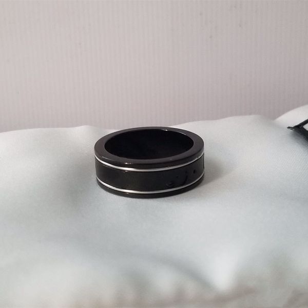 

new style couple ring fashion simple letter ring ceramic material lovers ring fashion jewelry supply, Silver