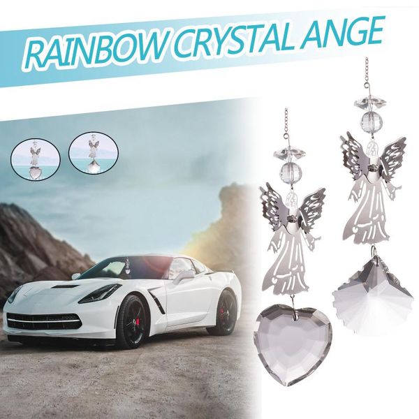 

decorative objects & figurines modern rainbow crystal angel chakra suncatcher car charm pendant ornaments home decoration supplies hanging d