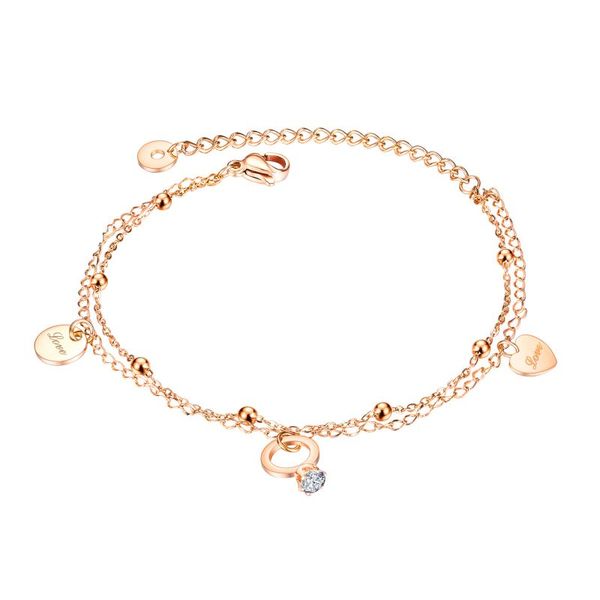 

2021 fashion love double layer gold bracelet women bracelets for birthday gift jewelry box, Golden;silver