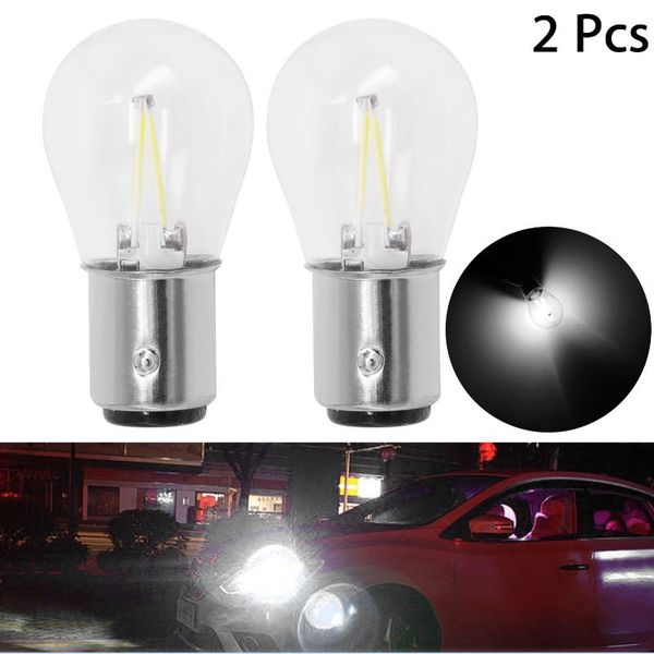 

2pcs 1157 bay15d 12v led bulb reverse signal turn light brake lamp white 25*49mm accesorios coche parking lights emergency