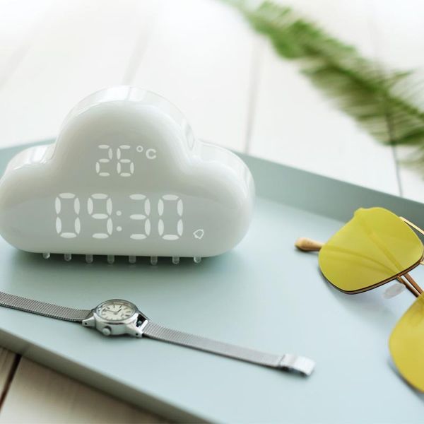 

other clocks & accessories c2 cloud alarm clock kids light led table voice control digital despertador usb powered electronic deskwake u