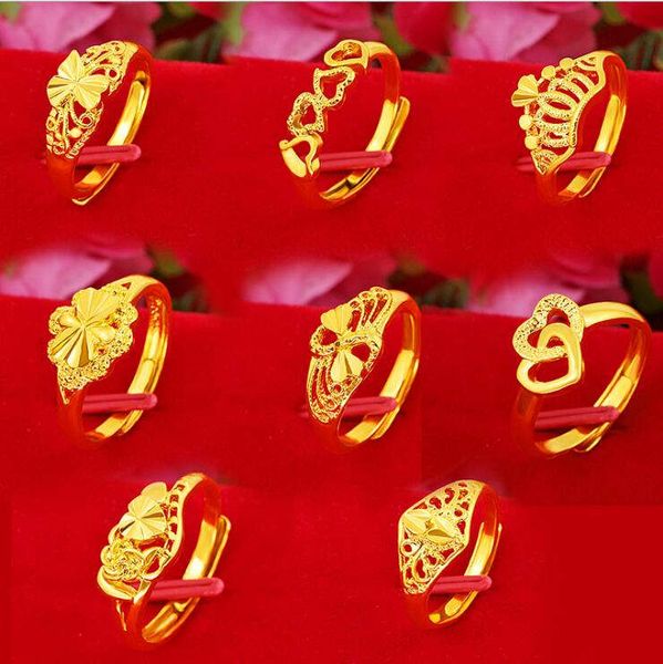 

women's hollow flower 24k gold plated wedding rings njgr097 fashion gift women yellow gold plate jewelry ring, Slivery;golden
