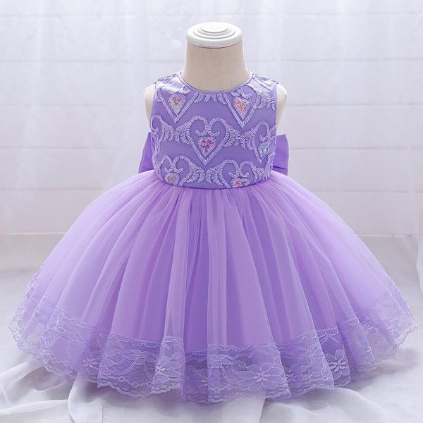 

girl's dresses 0-24 born infant pink dress 1st birthday for baby girl clothes back big bow princess baptism party flower, Red;yellow