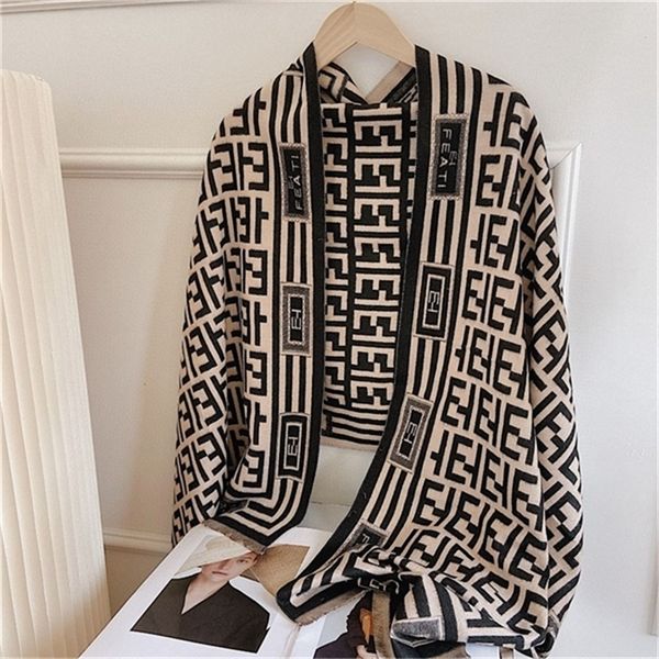 

cashmere scarf for women autumn and winter new et long warm versatile shawl middle-aged elderly mothers, Blue;gray