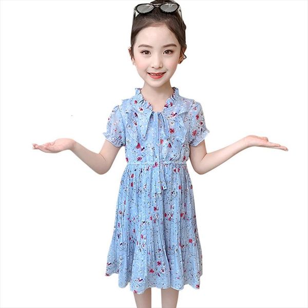 

girl floral pattern party ruffles dress children beach summer childrens clothing 6 8 10 12 14, Red;yellow