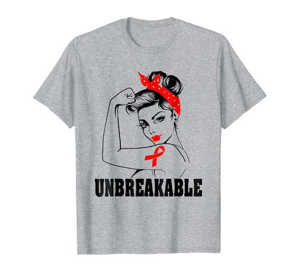 

Womens Heart Disease Warrior-Unbreakable-Red-Ribbon Shirt, Mainly pictures