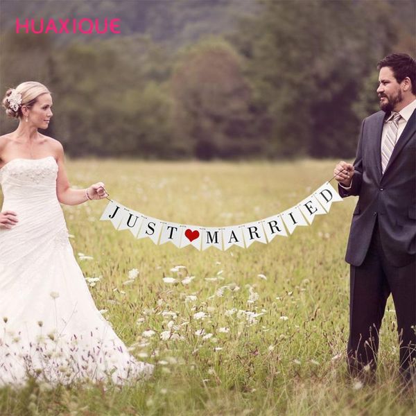 

party decoration white just married paper garland banner happy wedding letter bridal shower decor po props signs decors