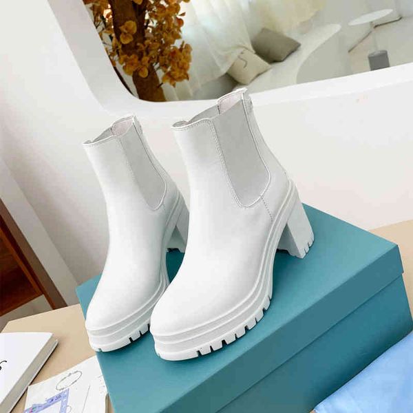 

boots [with box] luxury womens designer ankle martin boot platform shoes winter leather lace-up size 35-42 3kra, Black