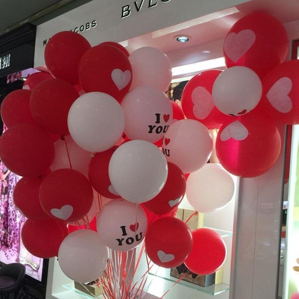 

party decoration 10pcs/lot 2.8g 12 inch durable i love you heart pearl latex balloons for wedding valentines decorations ballon globos