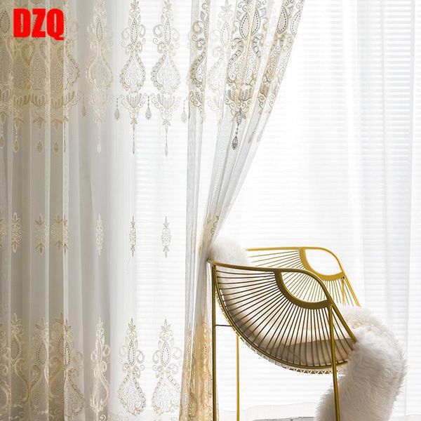 

curtain & drapes american-style embroidered window screen light luxury all- mesh tulle bedroom balcony morden for living room