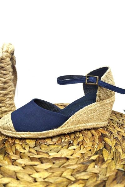 

sandals navy blue women 's straw, Black