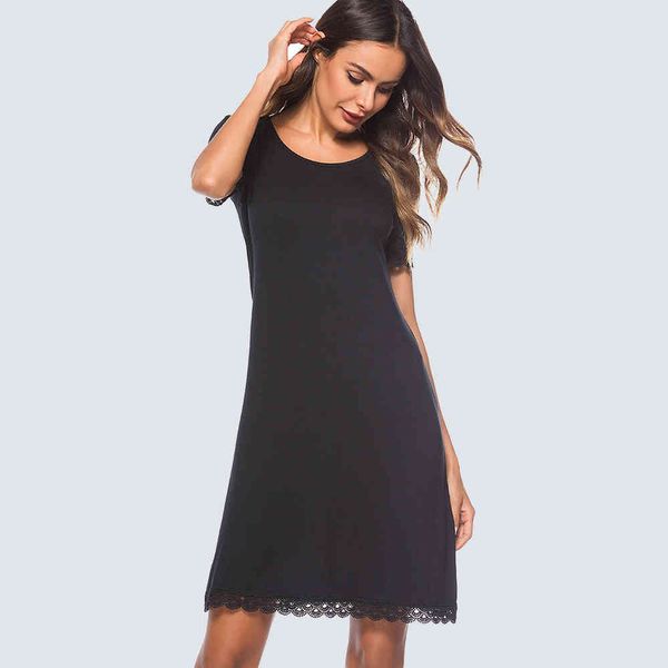 

dresses casual summer shift black women elegant round neck loose straight ht029, Black;gray