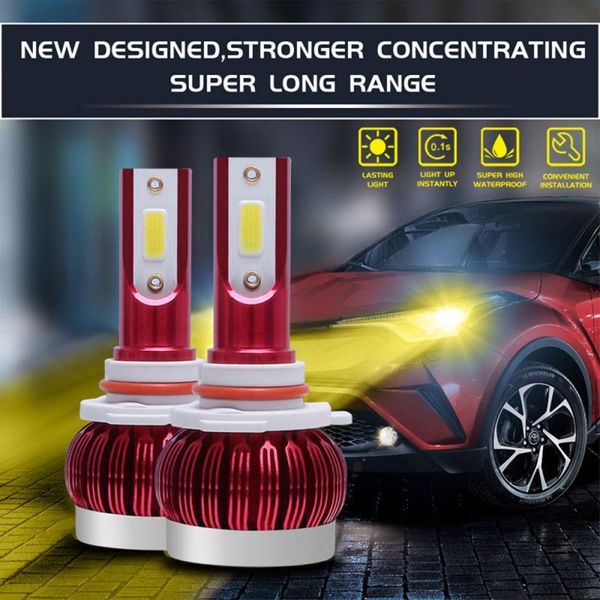 

car headlights led headlight 36v 24w 6000lm golden light h8 h9 h11 9005 h1 super bright energy-saving shockproof heat dissipation
