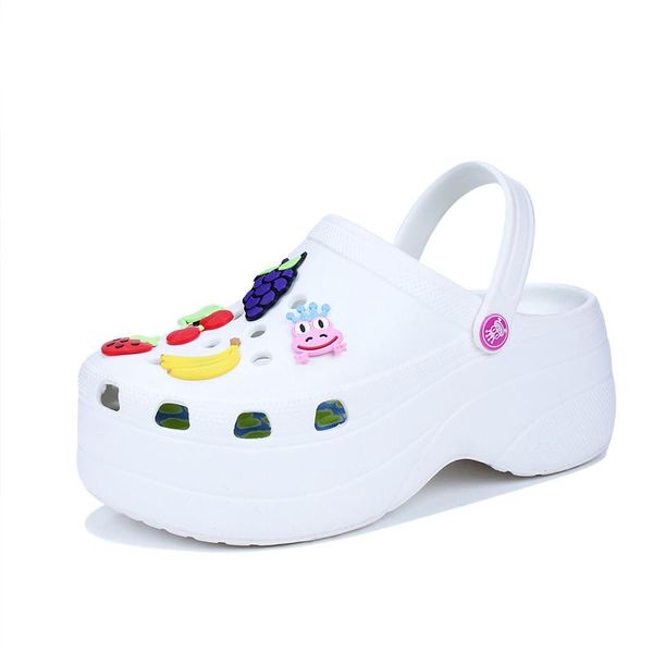 

dress shoes cute sandals women increase height 6 cm platform clogs mules slippers sandales femme nouveau, Black