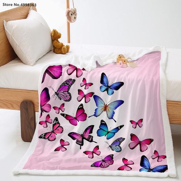 

blankets butterfly flying throw blanket girly gift home bedding nap soft sherpa fleece weighted