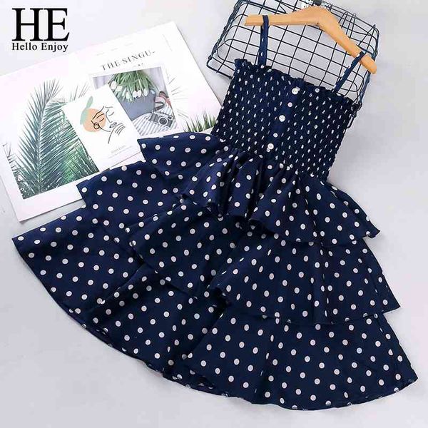 

he hello enjoy baby red dresses 2021 summer children flowers sling elegant female kids cake dress teens girls clothing 210317, Red;yellow