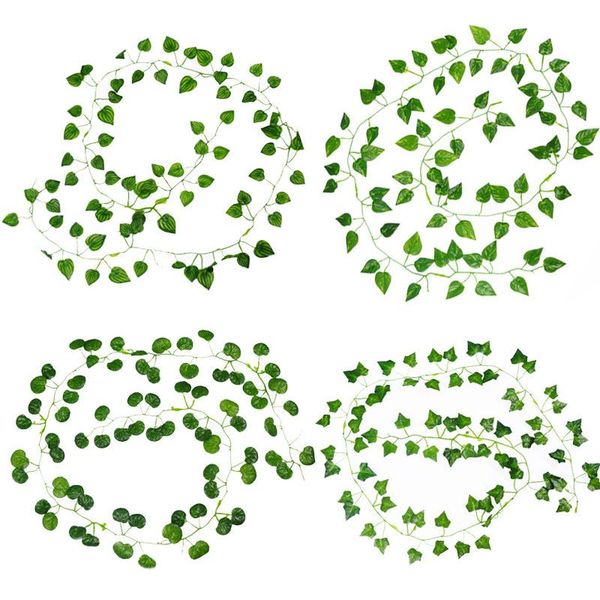 

pcs 2m artificial hanging vine plant leaves plastic home garden wall wedding decoration drop decorative flowers & wreaths