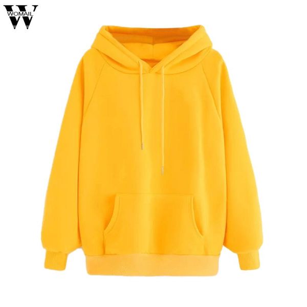 

womail women sweatshirt womens long sleeve hoodie hooded pullover with pocket women's s-2xl hoodies & sweatshirts, Black